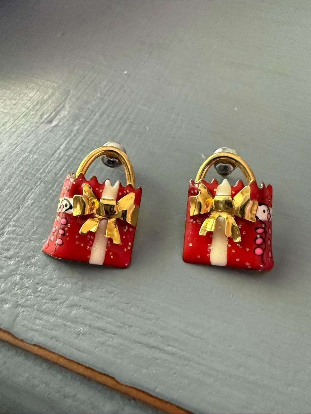 Lunch at the Ritz Christmas Earrings VINTAGE